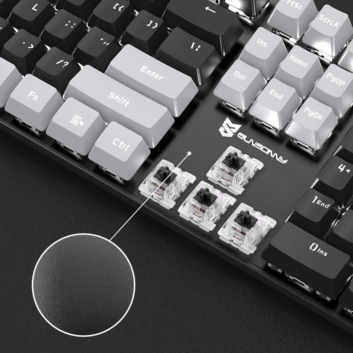 Mechanical Keyboard Gaming Keyboard | Black Switch Black & Grey Backlit Keyboard | 104 Keys US Layout | Wired Gaming Keyboard | Hot Swappable Mechanical Keyboard | PC Gaming Keyboards
